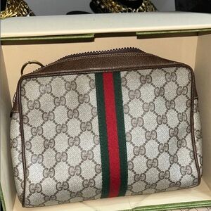 Gucci Brown and Beige clutch